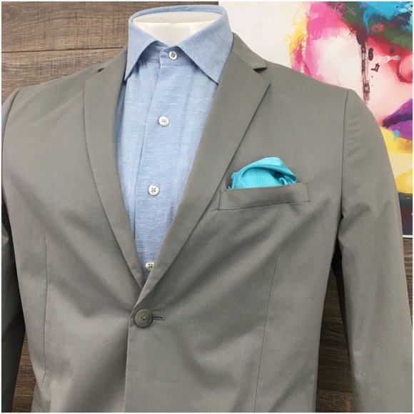 Theory Mens Blazer Sport Coat Two Button Casual Jacket Size 42R Slim Cotton Suit - Picture 2 of 14